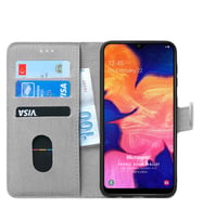 Microsonic Samsung Galaxy A10 Kılıf Fabric Book Wallet (Gri)