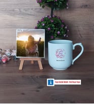 Hamile Anne Adayı Fotoğraflı Dekoratif Taş, Kupa Bardak Beyaz Hediye (Model 5)