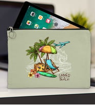 BK Gİft Yaz Temalı-9 Tablet Çantası 30x21cm(12 Renk Seçeneği), Ipad Çantası, Baskılı Tablet Kılıfı (Mint Yeşili)