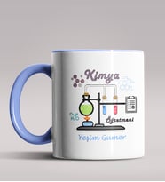 Kişiye Özel Kimya Öğretmeni Tasarım Siyah Renk Kupa Bardak 9 (Mavi)