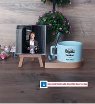 Diyaliz Teknikeri Fotoğraflı Dekoratif Taş, Kupa Bardak Beyaz Hediye (Model 8)