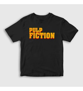 Presmono Unisex Çocuk Beyaz Logo Film Pulp Fiction T-Shirt 248569tt (Siyah)