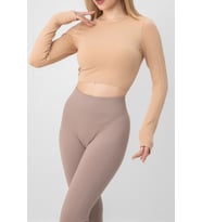 DoReMi Seamless Uzun Kollu Fitilli Büstiyer (Camel)