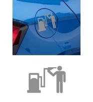 Depo Yakıt Kapağı Oto Sticker - Araba Sticker - Oto Sticker - 15cm (Gri)