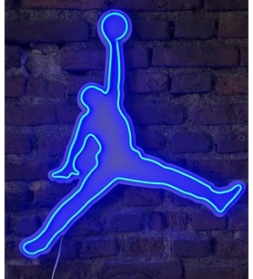 Michael Jordan silueti neon led duvar aydınlatması (Mavi)