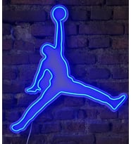 Michael Jordan silueti neon led duvar aydınlatması (Mavi)