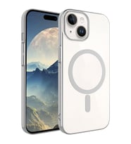 Vendas iPhone 15 Uyumlu (iPhone 15 ) Pixel Serisi Wireless Şarj Özellikli Magsafe Hard PC Kapak (Koyu Gri)