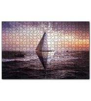 Cakapuzzle Günbatımı Deniz Kristal Üçgen 3D  Puzzle Yapboz MDF (Ahşap) (500 Parça)