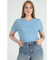Unisex Kedi Baskılı Oversize Tshirt (Bebe Mavi)