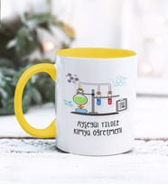 Kimya Öğretmeni Tasarımlı Kişiye Özel Kupa Bardak (Sarı)