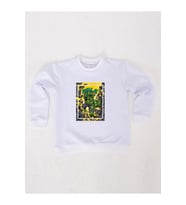 Hulk baskılı pamuklu kumaş çocuk sweatshirt (Beyaz)