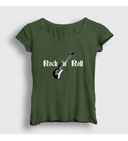 Presmono Kadın Sarı Guitar Rock And Roll T-Shirt 314781tt (Haki)