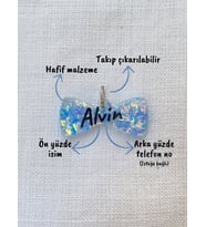 Papyon Şeklinde Kedi/ Köpek- İsimliği/ Künyesi (Mavi)