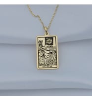 Kişiye Özel 925 Ayar Gümüş Death Tarot Kolye (Gold)