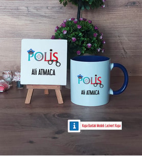 Polis Dekoratif Taş, Kupa Bardak Kırmızı Hediye (Model 2)