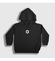 Presmono Unisex Çocuk Beyaz Logo Soccer Ball Futbol Topu Kapüşonlu Sweatshirt 419319tt (Siyah)