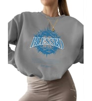 kalın 3 iplik şardonlu Sweatshirt kadın bisiklet yaka Sweatshirt erkek Kutsanmış vintage Baskılı (Gri)