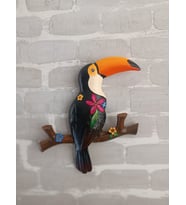 Büyük Boy Dekoratif Tukan Kuşu Farklı Renklerde Hediye Kutulu 1 Adet 23 x 26 cm (Krem)