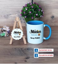 Maden Mühendisi Kupa Bardak Kırmızı ve Ahşap Anahtarlık Hediye (Model 3)