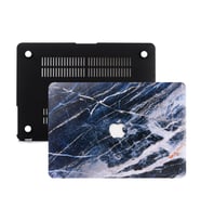 MacBook Pro Retina Kılıf HardCase A1425 A1502 2012/2015 Uyumlu Kılıf Mermer06 (Lacivert-Saks)