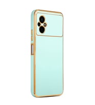 Xiaomi Poco M5 Kılıf Zore Bark Kenarları Altın Renk Kılıf (Açık Mavi)