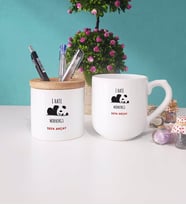 Sevimli Panda Kupa Bardak ve Kalemlik Hediye Seti (Model 9)