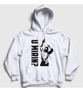 Presmono Unisex Gri U Mirin Gym Fitness Zyzz Kapüşonlu Sweatshirt 327658tt (Beyaz)