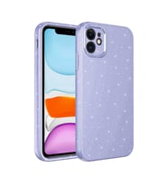 Xiaomi Redmi Note 11 Kılıf Kamera Korumalı Simli Lüks Işıltılı Silikon (Lila)