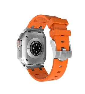 Apple Watch 7 45mm Zore KRD-89 Silikon Kordon (Turuncu)
