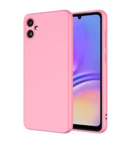 Samsung Galaxy A05 Kılıf Kamera Korumalı iÇi Süet Dokulu Lansman Tipi Silikon (Pembe)