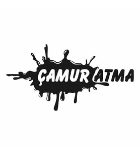 Çamur Atma Araba Sticker siyah 19x9 CM (Siyah)