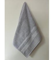 50x85 cm Floş Bordür Havlu El & Yüz Havlusu (Açık Gri)