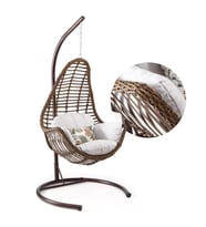 Capri Swing Milas Tekli Rattan Bahçe Balkon Salıncağı (Kahverengi Açık)