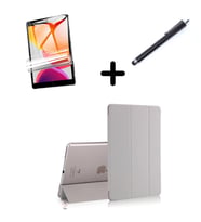 Apple iPad Air 3 / Pro 10.5" Kılıf Set PU Deri Smart Tablet Kilifi Ekran Koruyuc (Gri)