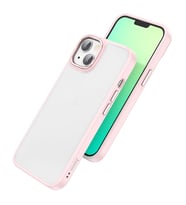 Hoco iPhone 14 Plus Golden Shield Frosted Silikon Telefon Kılıfı (Pembe)