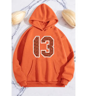 Blackstar 13 Baskılı Unisex Oversize Sweatshirt (Turuncu)