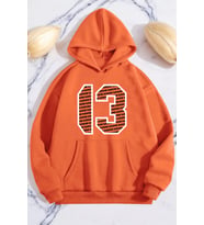 Blackstar 13 Baskılı Unisex Oversize Sweatshirt (Turuncu)