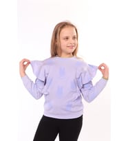Toontoy Kız Çocuk Baskılı Sweatshirt (Mavi)