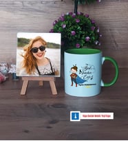 Kadın Öğretmene Hediye Fotoğraflı Dekoratif Taş, Kupa Bardak Beyaz Hediye (Model 14)