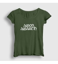 Presmono Kadın Sarı Amon Amarth T-Shirt 8625tt (Haki)