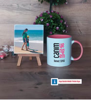Yengeye Hediye Fotoğraflı Dekoratif Taş, Kupa Bardak Beyaz Hediye (Model 6)