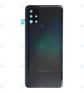 Samsung A51 LOGOLU Arka Pil Kapağı, LENS HARİÇ SM-A515F (Siyah)