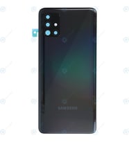 Samsung A51 LOGOLU Arka Pil Kapağı, LENS HARİÇ SM-A515F (Siyah)