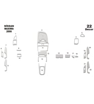 Meriç® Nissan Maxima Ön Torpido Kaplama Maun 22 Parça 2000-2004 (Alüminyum)