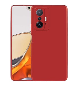 Xiaomi Mi 11T Pro 5G Kılıf Kamera Çıkıntılı Soft Silikon (Kırmızı)