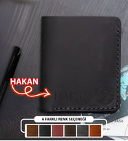 vagave İsme ve Kişiye Özel El Yapımı Premium Hakiki Doğal Deri El Yapımı Cüzdan Babaya Erkek Arkadaşa Sevgiliye Yıl Dönümü Doğum Günü Sevgililer Günü Tebrik İçin Hediye (Siyah)