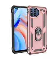 Oppo Reno 4 Lite Kılıf Zore Vega Yüzük Standlı Zırh Kılıf (Rose)