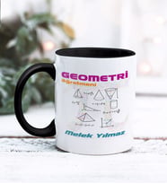 Geometri Öğretmeni Tasarımlı Kişiye Özel Kupa Bardak (Siyah)