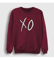 Presmono Unisex Beyaz Xo The Weeknd Sweatshirt 159352tt (Bordo)