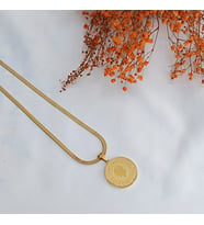 Merkar Aksesuar Altın İşçilik Modelli Gold Rengi Çelik Kolye (Model 2)